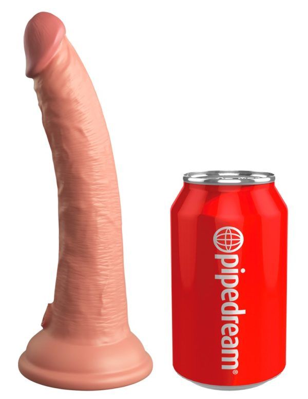 7â Vibrating + Dual Density Silicone Cock with Remote